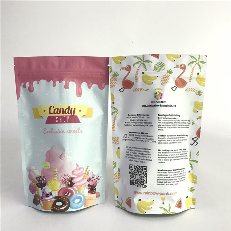 Stand Up Candy Gravure Printing MOPP Snack Packaging Bags