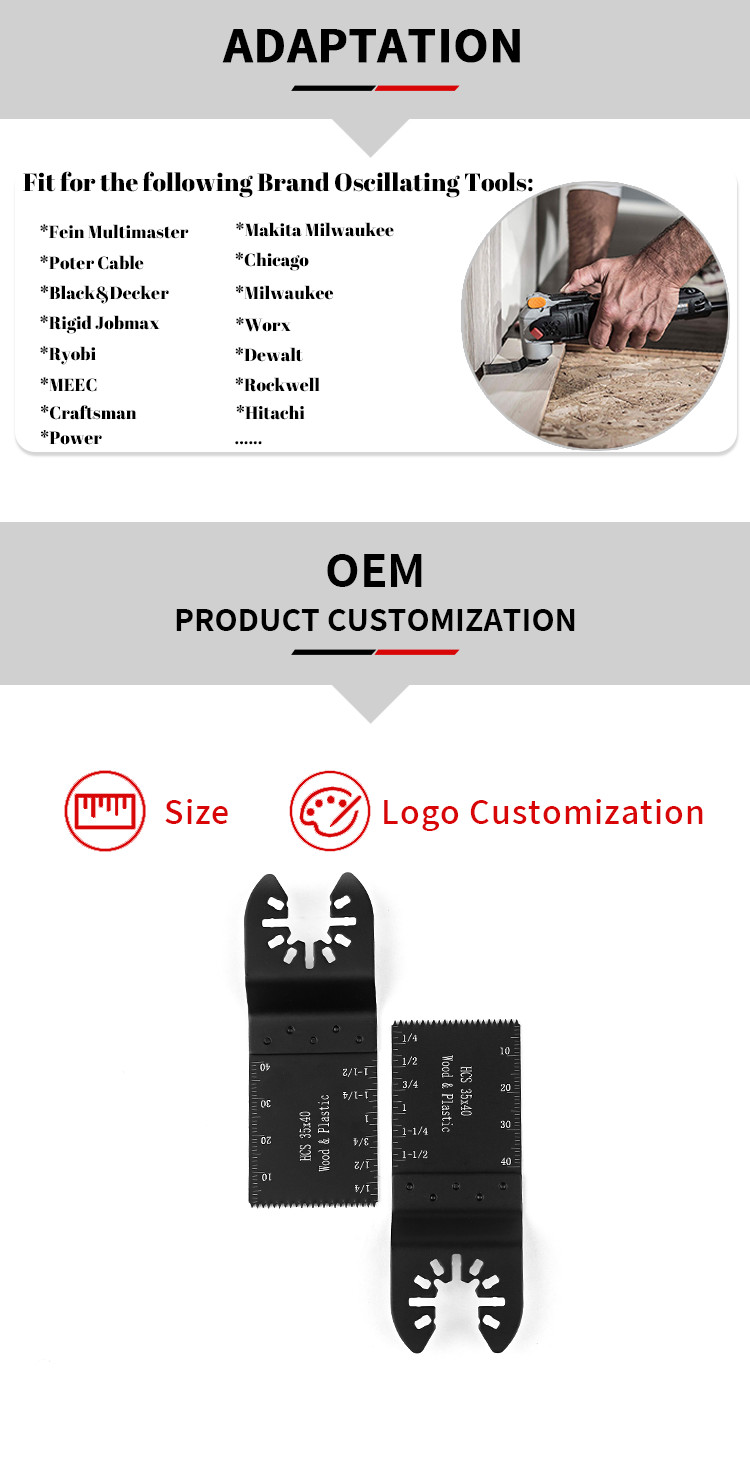 45X40mm Bi Metal HCS Oscillating Multi Tool Blades For Wood