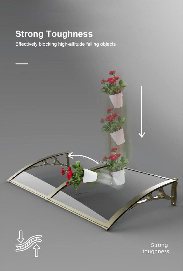 Transparent Polycarbonate Window Door Awning , Clear Polycarbonate Roof Canopy