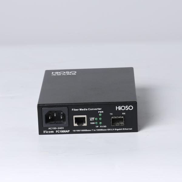 Hioso SFP Gigabit Fiber Media Converter Long Distance Transmission Optical