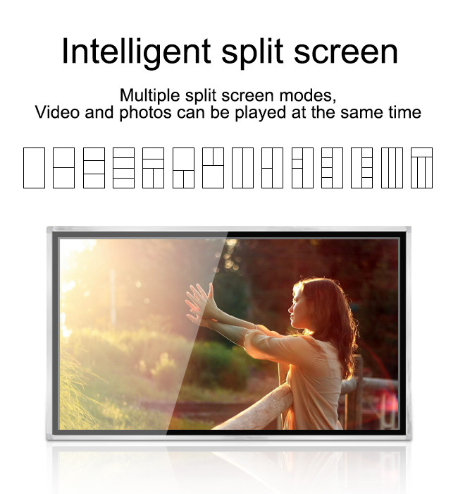 FCC 55 Inch Wall Mounted Digital Signage , 4k Digital Signage Player