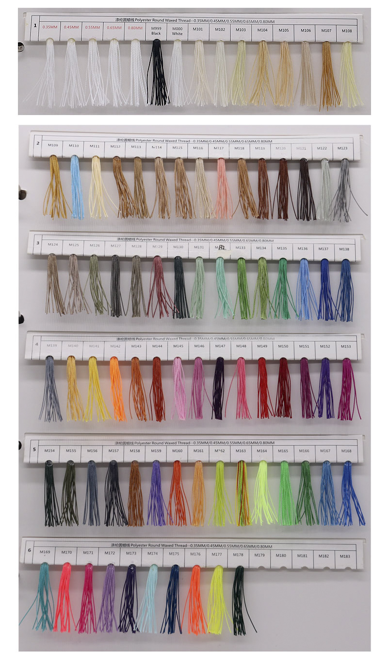 Custom Made 9ply Round Waxed Thread for Hand-sewn Leather 100% High Strength Polyester