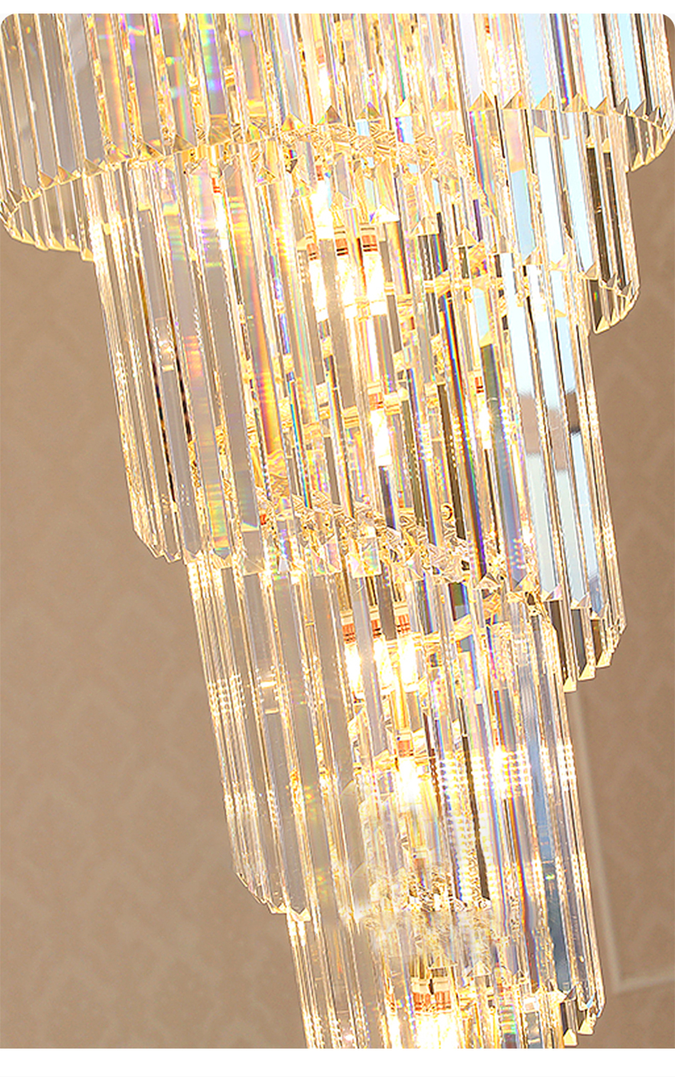 Hall Living Room Chandelier Smoky Gray Crystal Lamps art deco style gold chandelier(WH-NC-42)