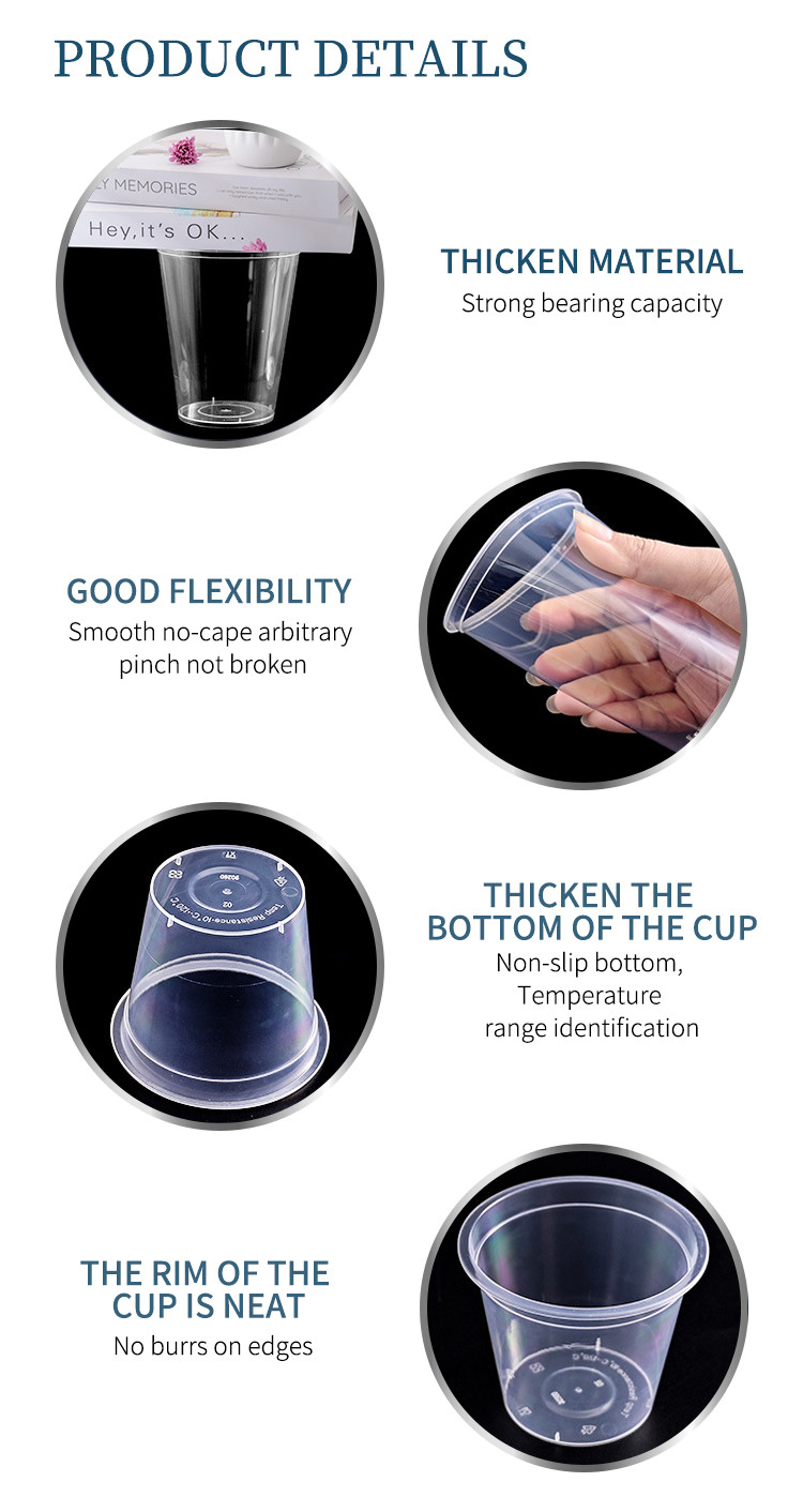 BPA Free Reusable Eco Friendly PP Injection Bubble Tea Coffee Cups