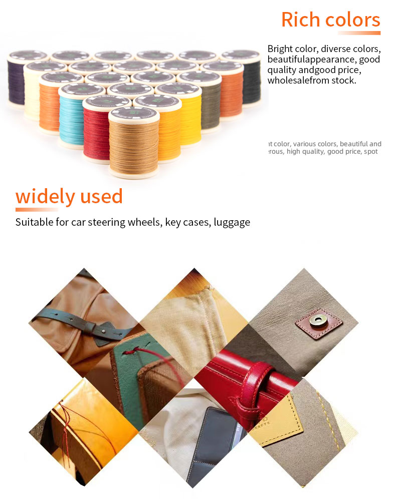 0.55mm Waterproof Polyester Bonded Round Waxed Thread for Leather Sewing Hand Knitting
