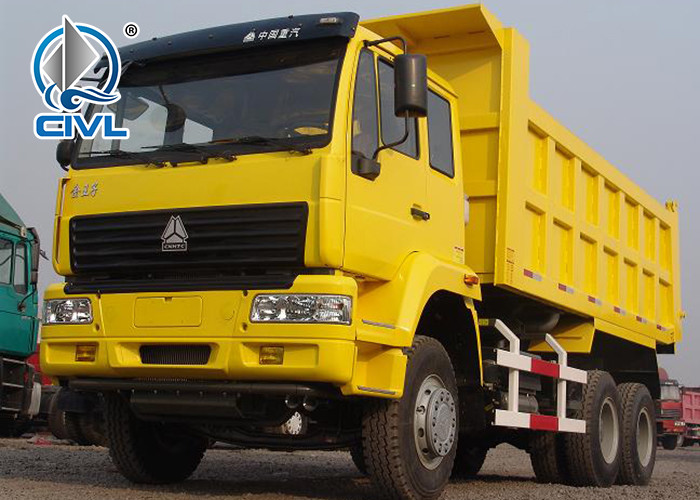 Dumper Sinotruck Howo SWZ 6 X 4 Heavy Dump Truck 12.00R20 Radial Tire Co - Driver 50km/H Yellow