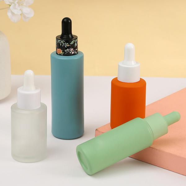 1oz Cylinder Flat Shoulder Frosted Dropper Essential Oil Bottle for Other