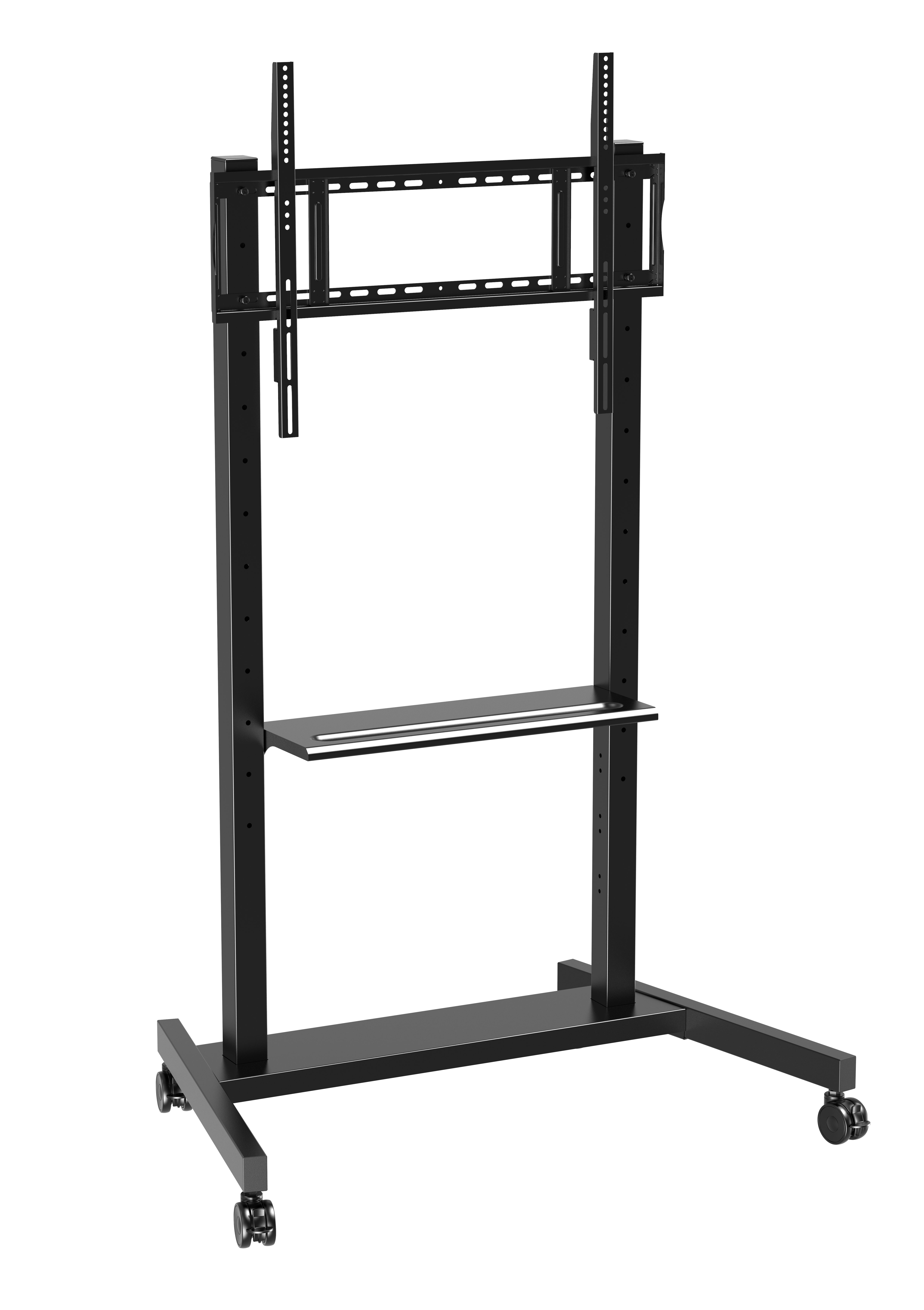 factory Wholesale 55"- 86" Adjustable Mobile TV Stand With Wheels Compatibility Interactive Whiteboard Smart Panel Up To 220 Lbs Steel Frame Rolling