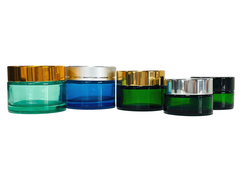 Custom Color Cosmetic Glass Jars 100ml For Skincare Gel Clay Mask