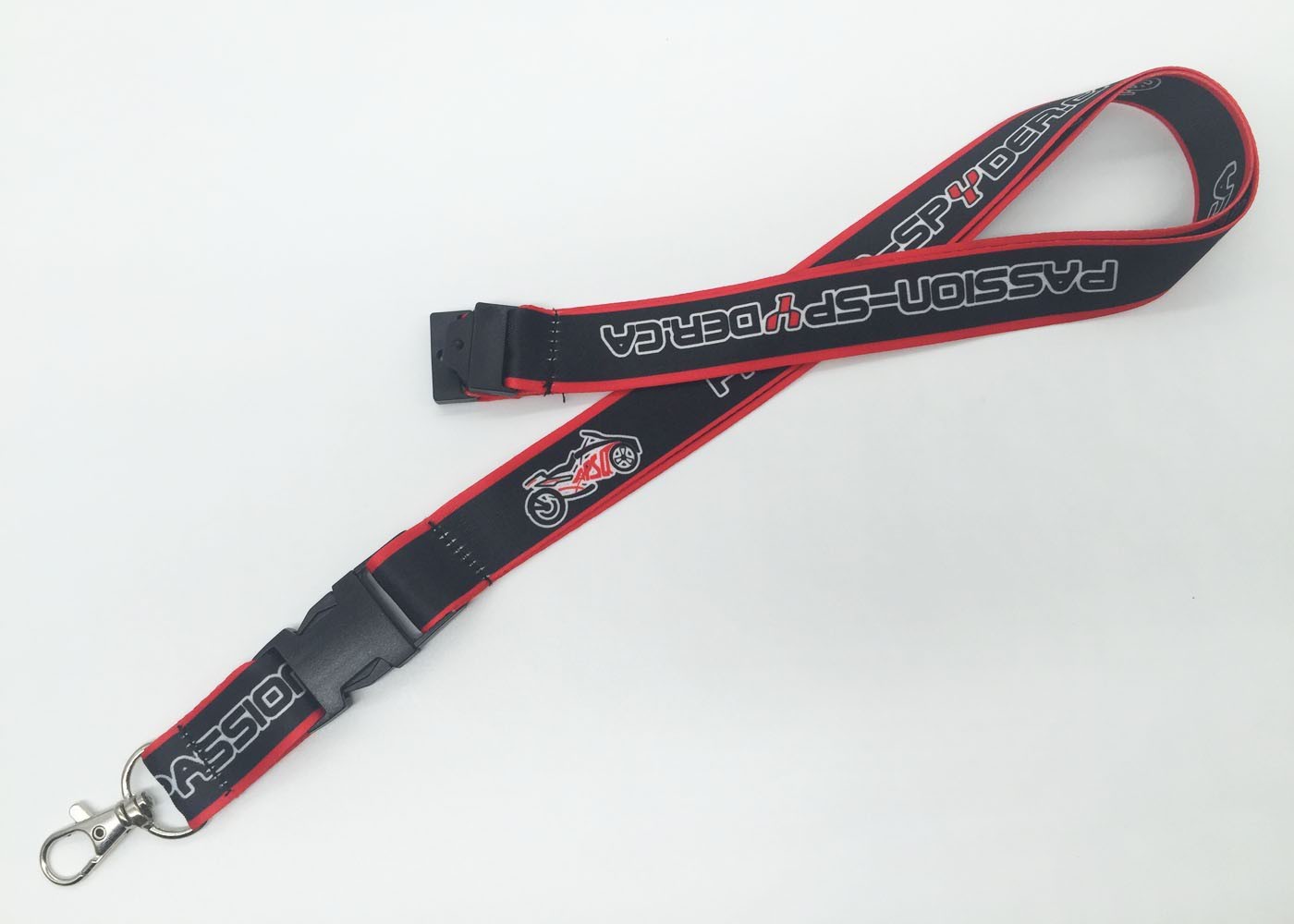 Professional Dye Sublimation Lanyards With Detachable Clip White Black