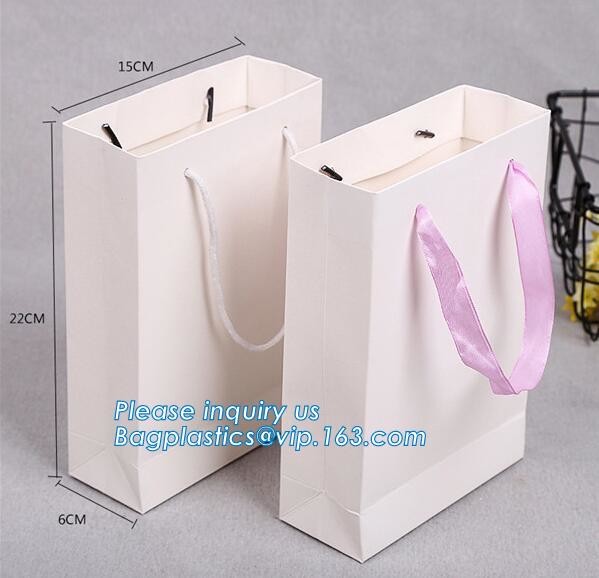 Luxury paper bags with handles Different Sizes,250gsm art paper shopping carrier bag custom printing with handle rope