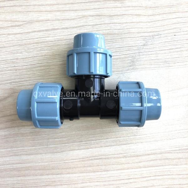 Light Color Italy PP Compression Fittings Water Plastic 3 Way Tee Wall Thickness