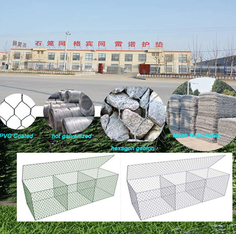 2*1*1m Woven Gabion Baskets Sea Defence Hexagonal Fence For Rock Retaining Walls