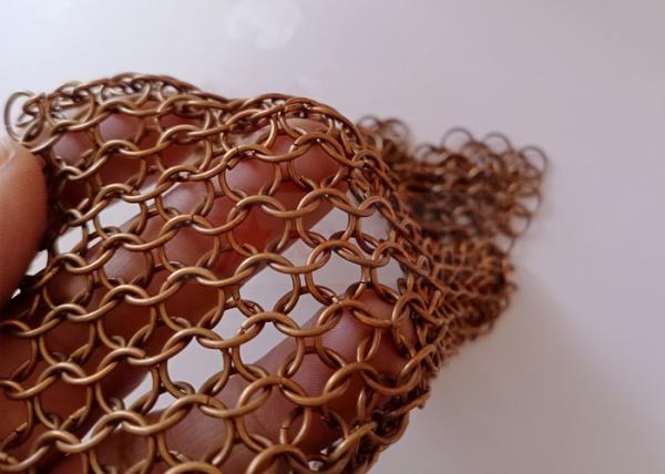 Copper Color Stainless Steel 10mm Chain Mail Fringe Curtains For Architectural