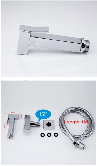 Light Grey Brass Hand-Held Bidet Sprayer For Sustainable Hot And Cold Bathroom Sets