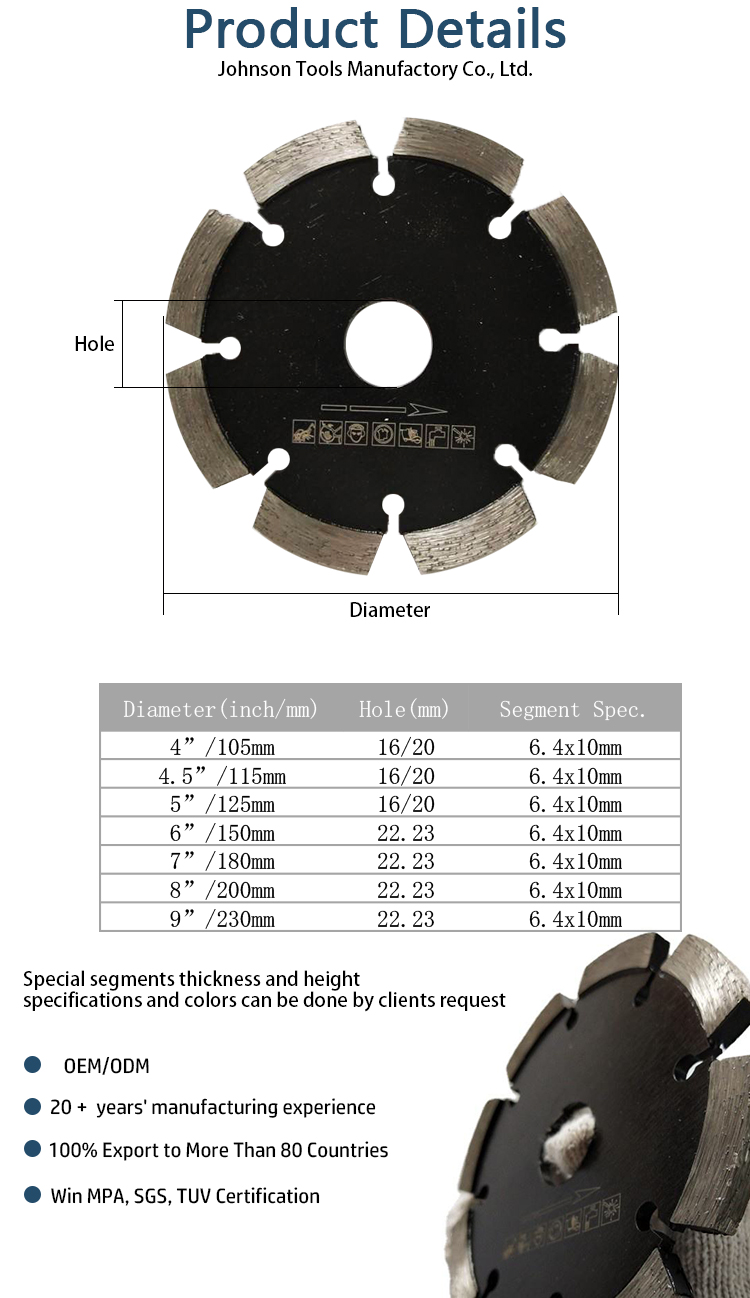 4-1/2" Tuck Point Crack Chaser Grout Repair Diamond Saw Blade for Green Concrete, Masonry, Brick, Stone Cutting