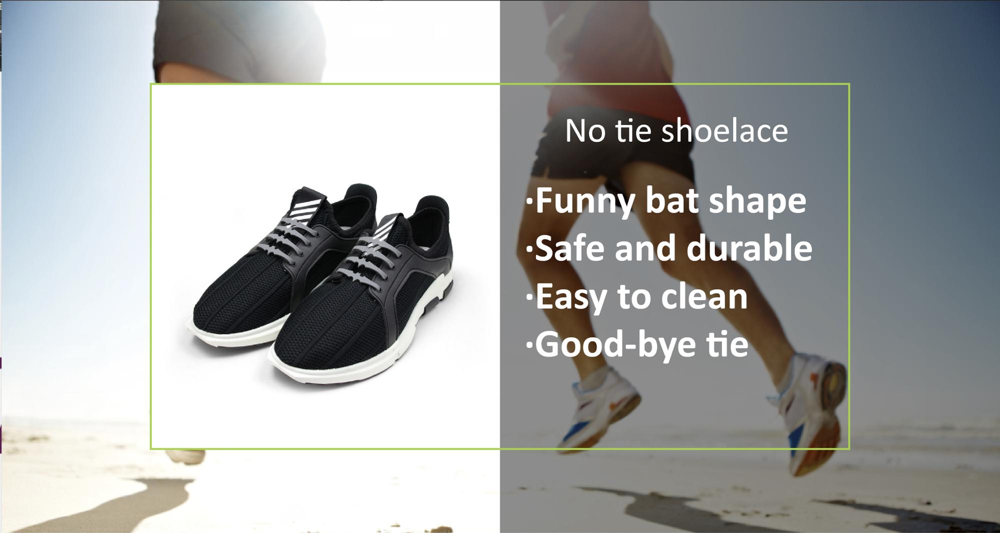 Easy To Handle Silicone Gifts Shoelaces No Tie Flat Custom Printed Logo