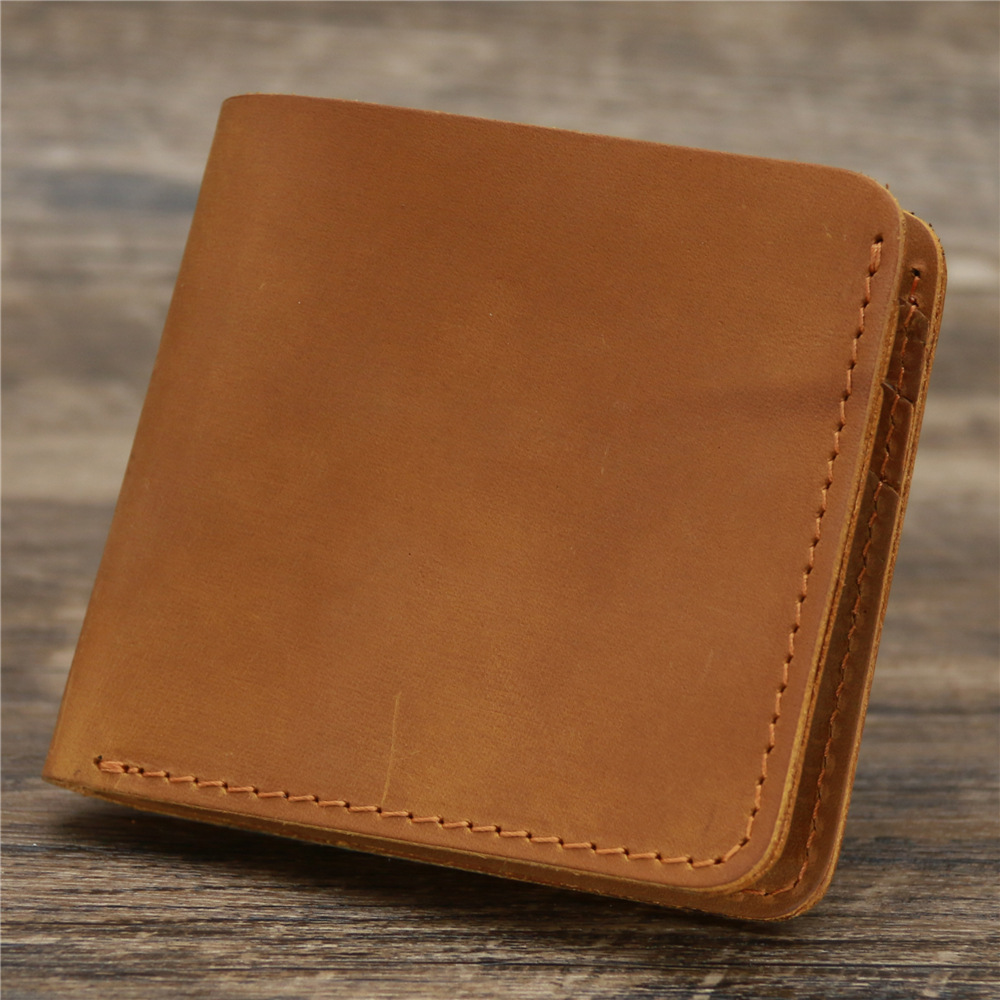 Vintage Men's Genuine Leather Coin Purse with Zipper and Classic Animal Print Pattern