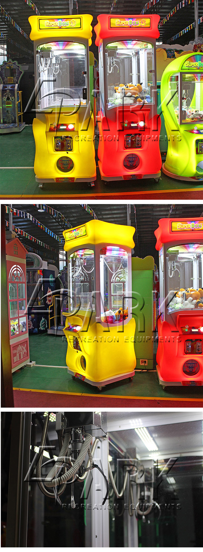 Amusement Park Gift Game Machine / Hardware Material Claw Crane Machine