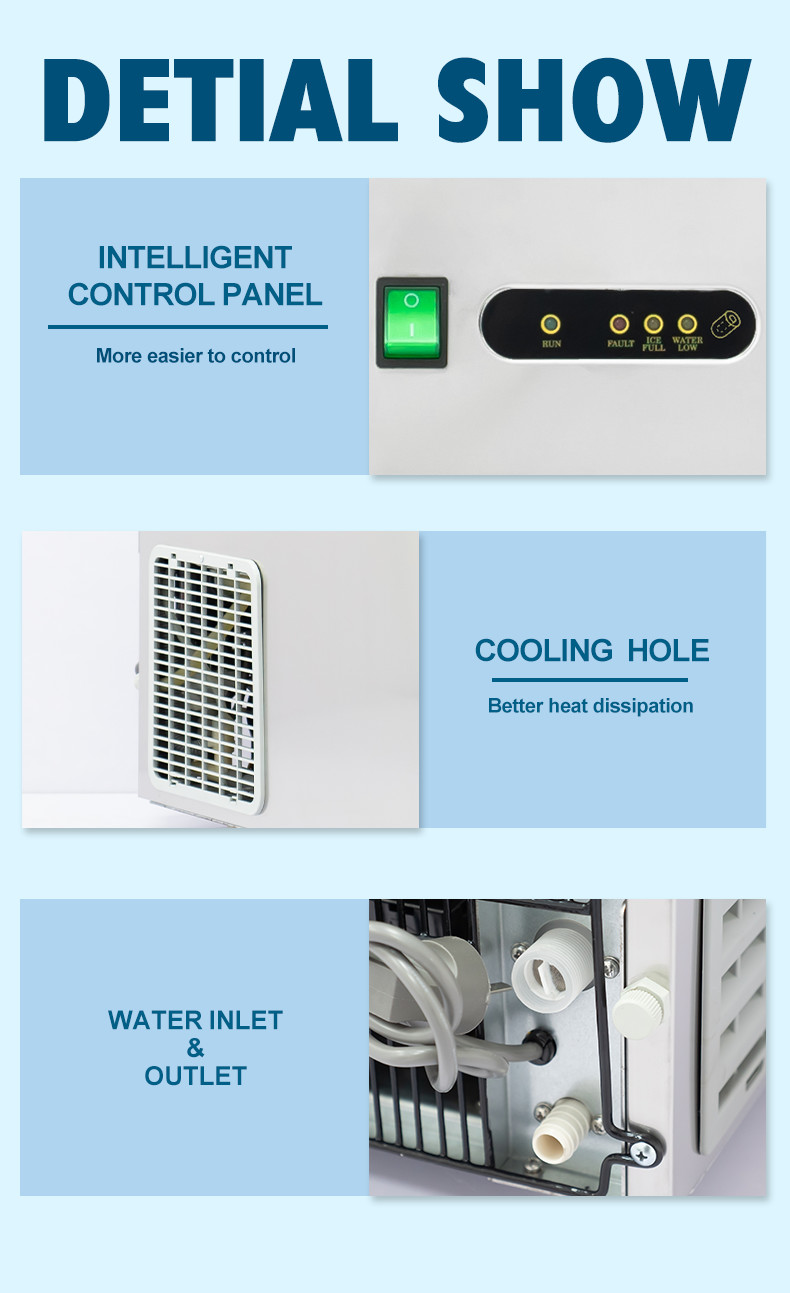 50kg Kitchen Ice Machine Commercial Portable Pellet Ice Machine R134a