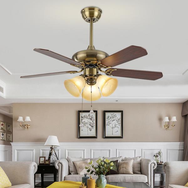 Ceiling Fan Lights Remote Control Glass Lampshade Modern Dinning Room Bedroom