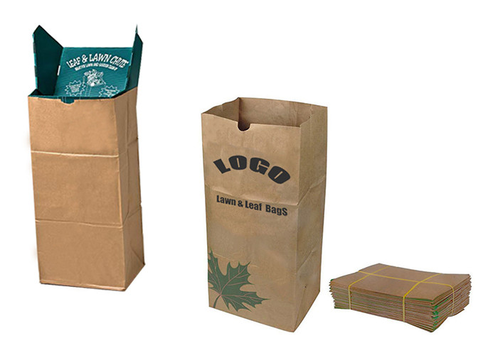 Brown Compostable Paper Bag Yard Waste Lawn Leaf Bag 30 Gallon Trash Garbage