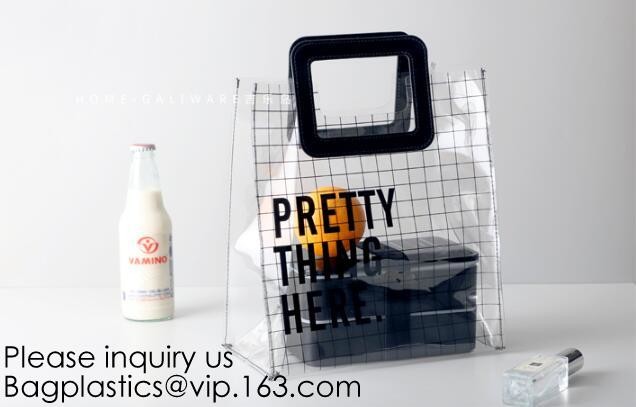 Clear Zipper Pouch with Strap Makeup Bag PVC Cosmetic Pouch,Printing Clear Zip lockk Cosmetic PVC Pouch, bagease, bagplast
