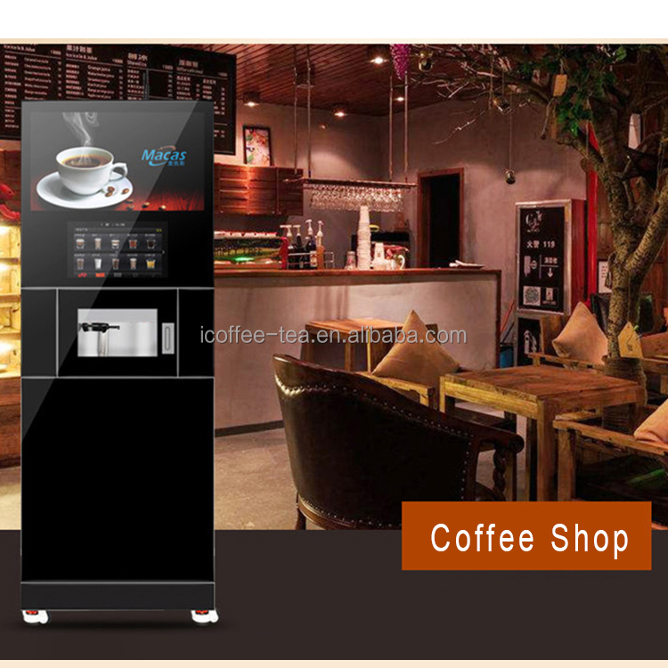 300 Cups Commercial Espresso Coffee Vending Machine Accept QR Code Pay