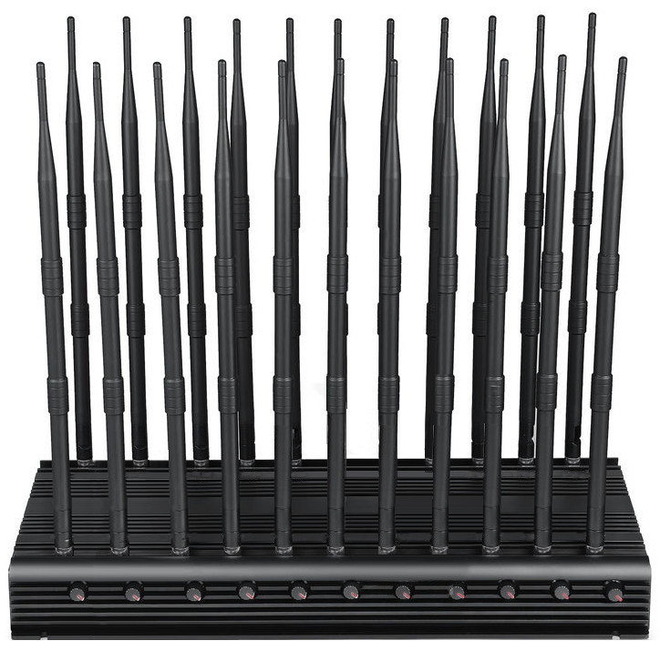 Indoor Remote Control Mobile Phone Signal Jammer Radius 40m 22 Omnidirectional Antennas