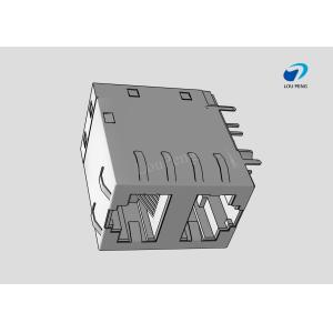 RJ45 Connectors, RJ45 with Integrated Magnetics, Multiple Ports, Port Matrix Configuration 2 x 1, RJ Type Jacks & Plugs