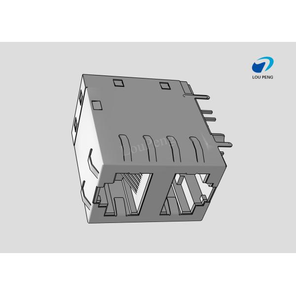 Quality RJ45 Connectors, RJ45 with Integrated Magnetics, Multiple Ports, Port Matrix Configuration 2 x 1, RJ Type Jacks & Plugs for sale