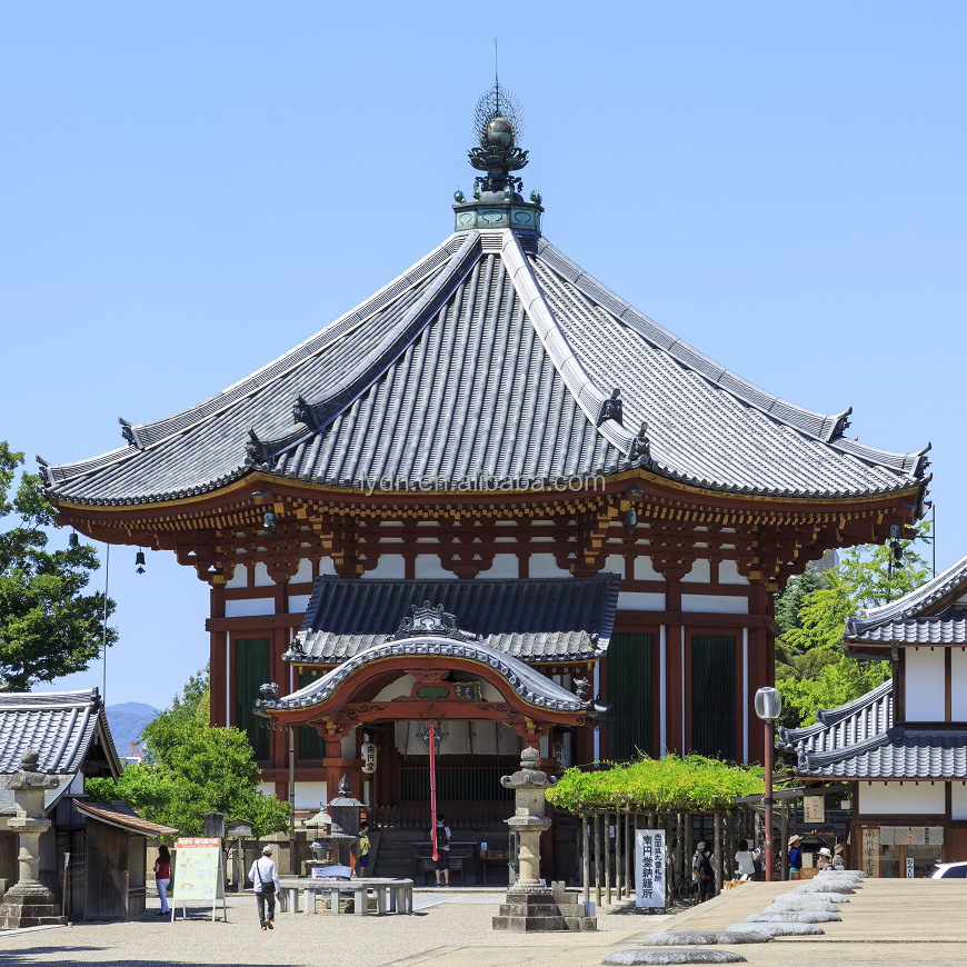 Traditional Grey Japanese Roof Tiles Temple Building 110mm Graphic Design