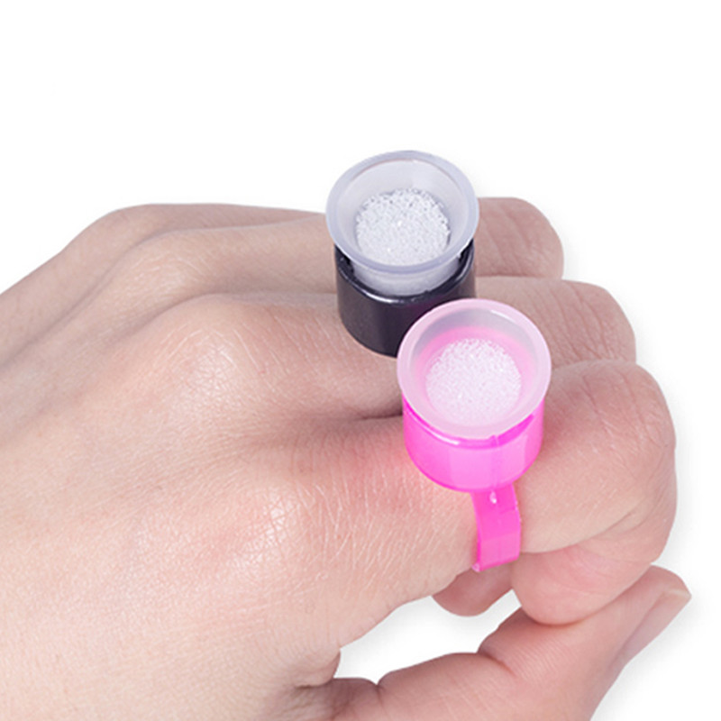 Permanent Makeup Pigment Ring With Sponge Tattoo Ink Cups Microblading Accessories