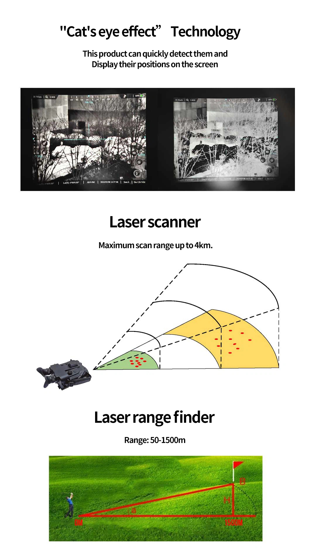Anti Sniper Steiner Rangefinder Binoculars Detection System Laser Camera Binoculars With Night Vision And Rangefinder