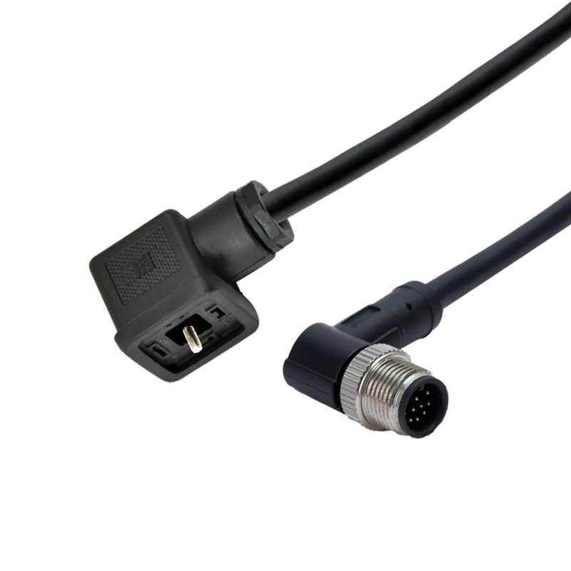 3+PE Din 43650 A Connector To M12 90 Degree Molded Female Connector