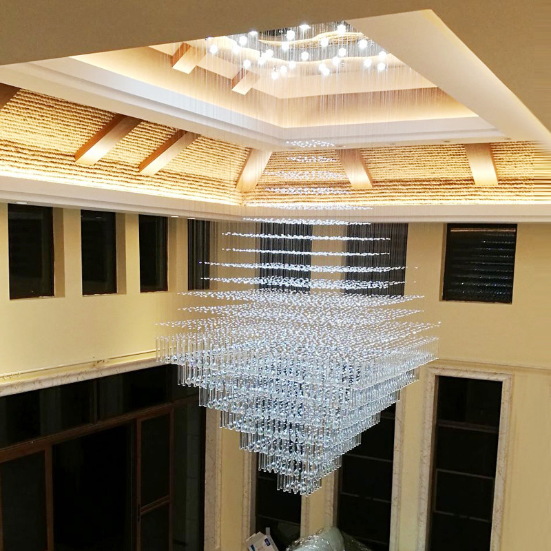 Custom Chandelier Light Hotel Lobby Big Luxury Crystal Chandeliers zhongshan guzhen lighting(WH-NC-118)