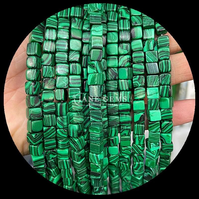 Cube Square Shape Opalite Tiger's Eye Loose Bead Strands for Healing Energy