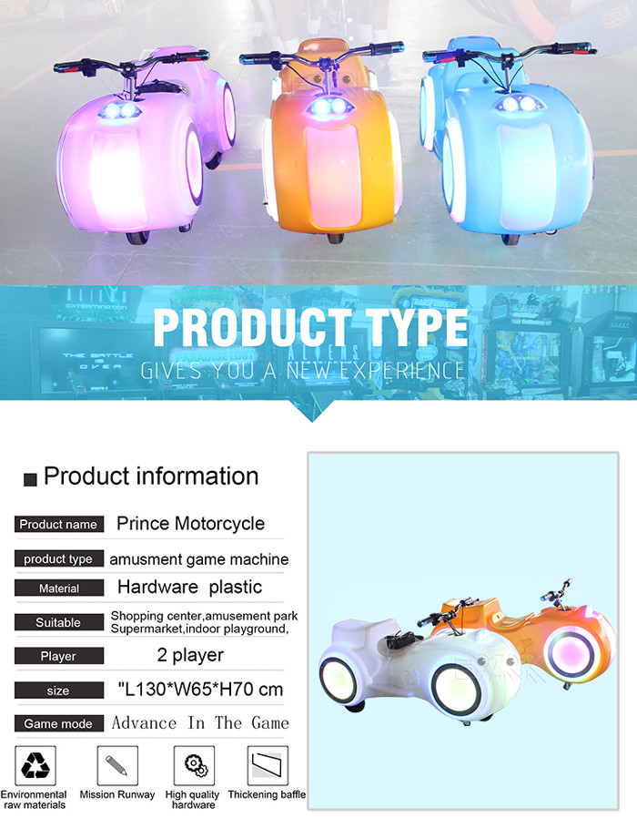 Luxury Luminous Prince Motorcycle Electric Motor Coin Operated For Outdoor Playground