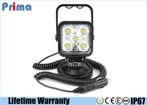 Portable 15W LED Work Lights With Magnetic Base Cigar Lighter Spot Beam 6000K