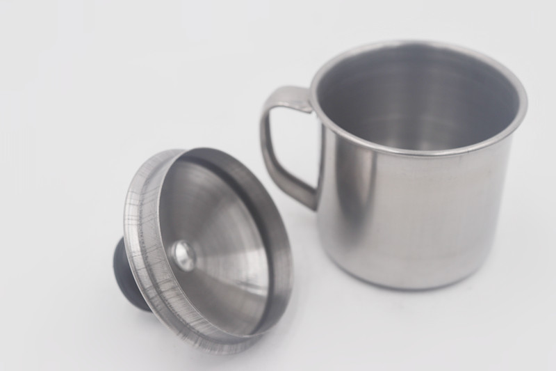 11cm Caitang factory customized tea mugs metal steel travel cup with cover