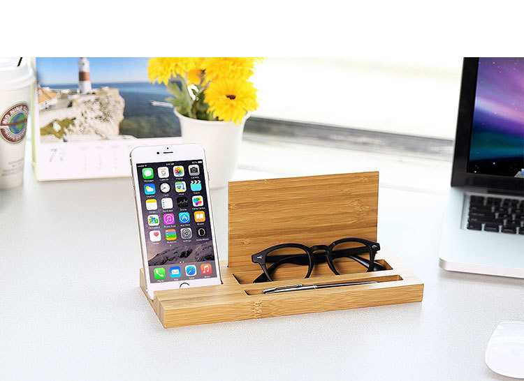 Carbonized bamboo phone stand tablet kickstand with a Pen holder for iphoneX 7plus for samsung S7 EDGE