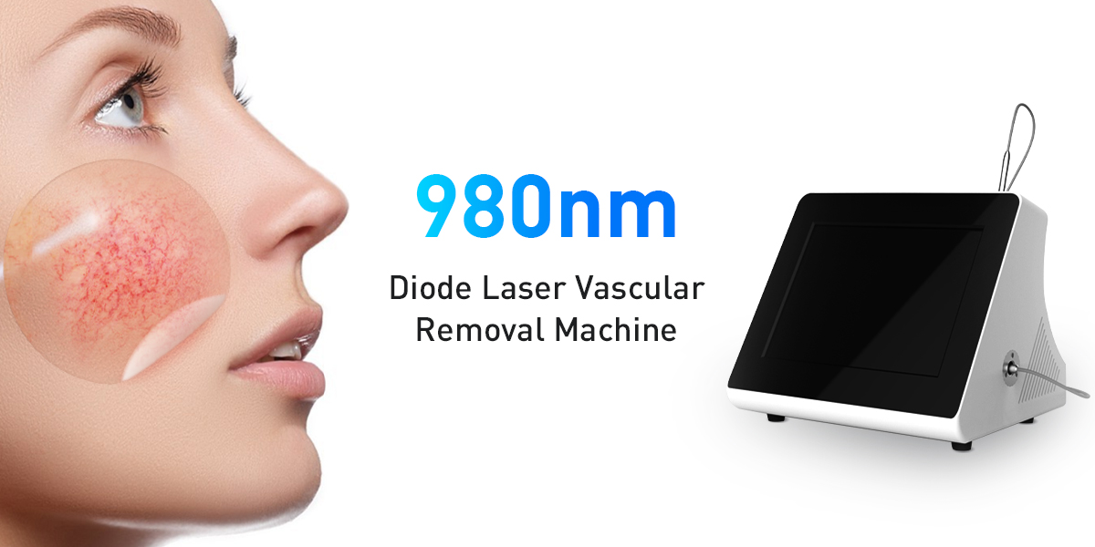 Portable 980nm diode laser vascular therapy machine / red blood vessels spider vein removal 980 nm