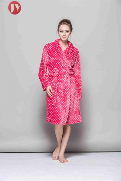 Luxury Fleece Dressing Gowns Shawl Collar Super Soft Winter Sleep Gown Fleece