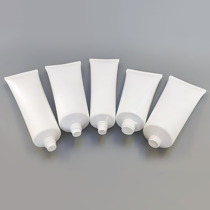 Customized Cosmetics Packaging White Matte Empty Plastic Soft Squeeze Tubes for Lotion and Cream 100% Sugarcane Material