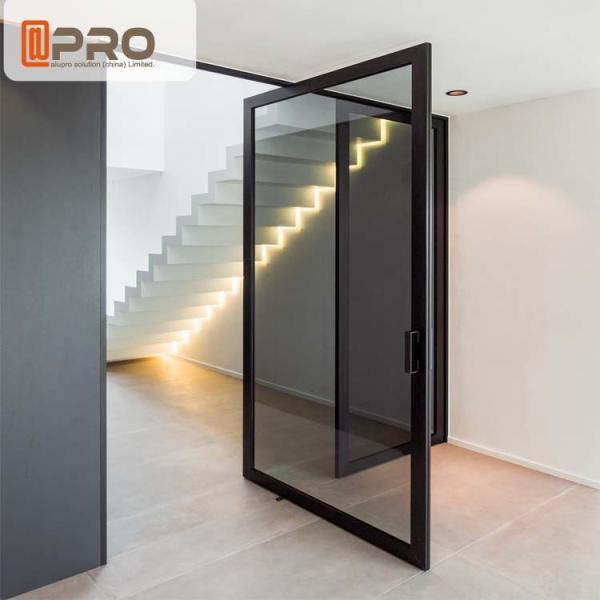 Living Room Bedroom Large Aluminum Pivot Doors Anti - Burglar Sound Insulation