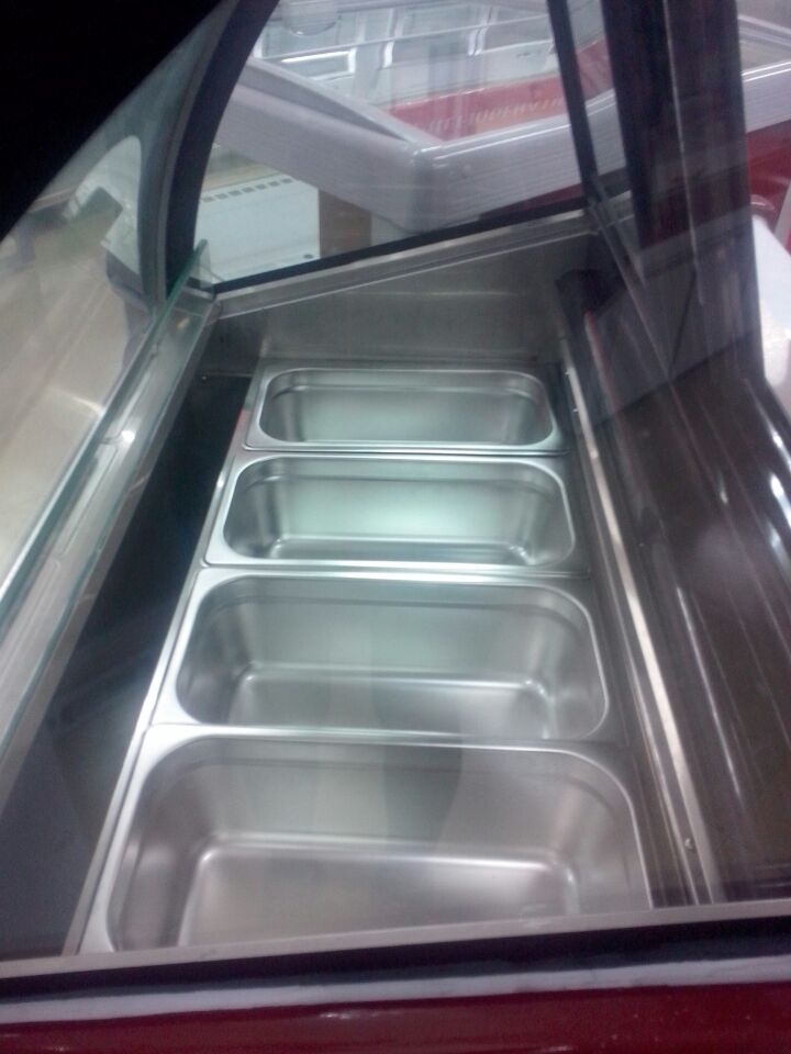 10 Containers Ice Cream Showcase Freezer With Danfoss Under Bottom