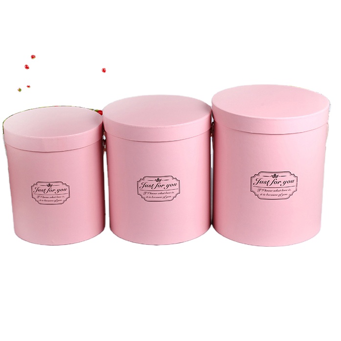 Luxury Custom Made Round Cardboard Boxes for Roses Packaging Accepting Custom Orders