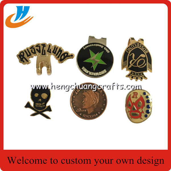 China metal crafts factory specialized in golf magnet ball clips marker