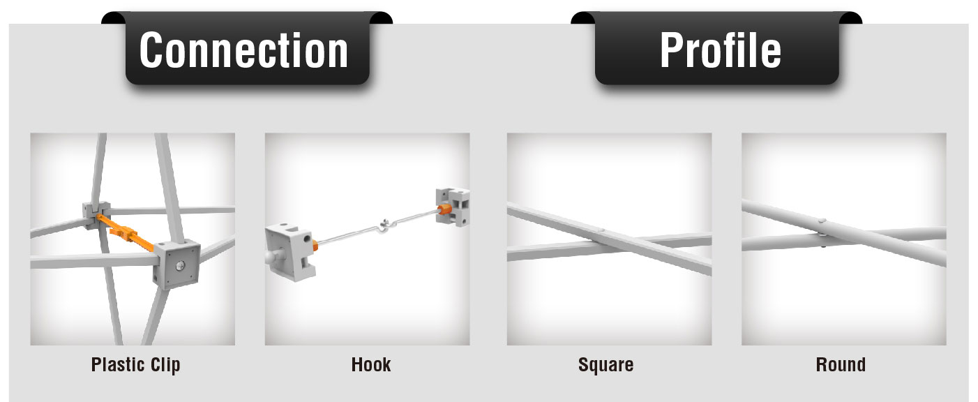 Strong Square Profile Pop Up Banner Stands With Plastic Buckle Connector