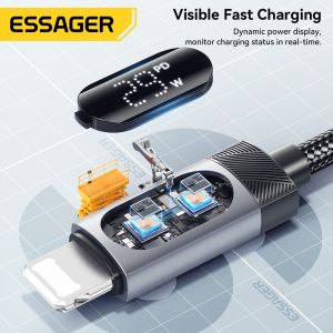 ESSAGER ES-X64 Type C To Lightning Iphone Fast Charger Data Cable 3A PD29W Led